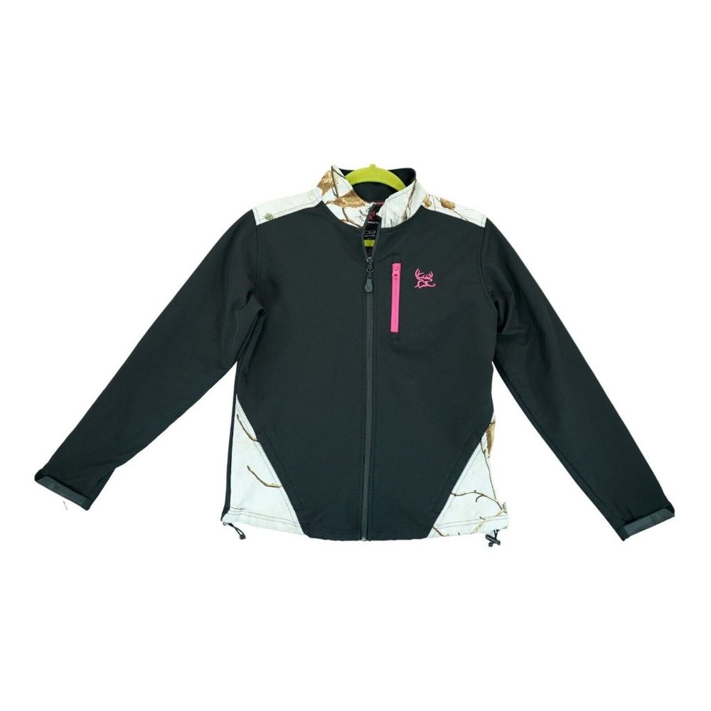Bushmaster Womens Black And Camouflage Real Tree Full Zip Jacket‎ Size Small S